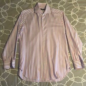 Kiton Striped Button Down Shirt Italian Luxury
